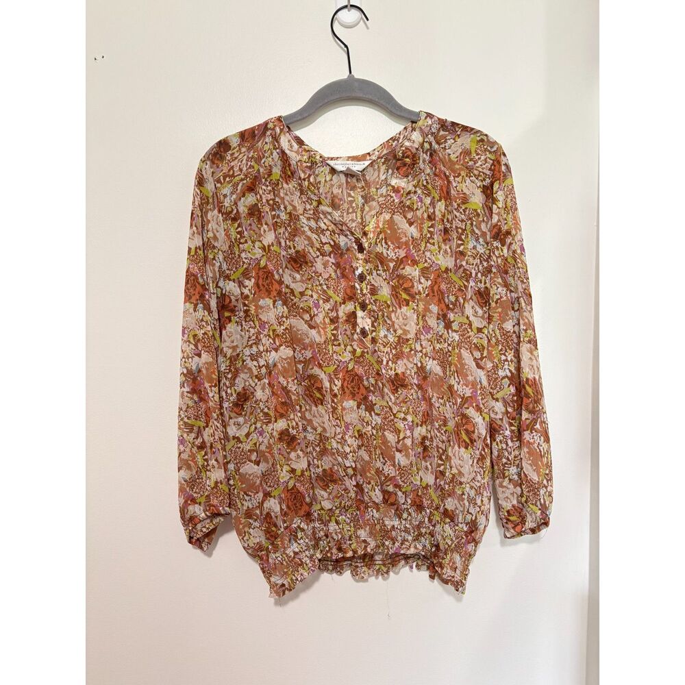 Christopher Banks Petite XL Boho Floral Blouse Peasant Cottagecore‎ Top Witchy